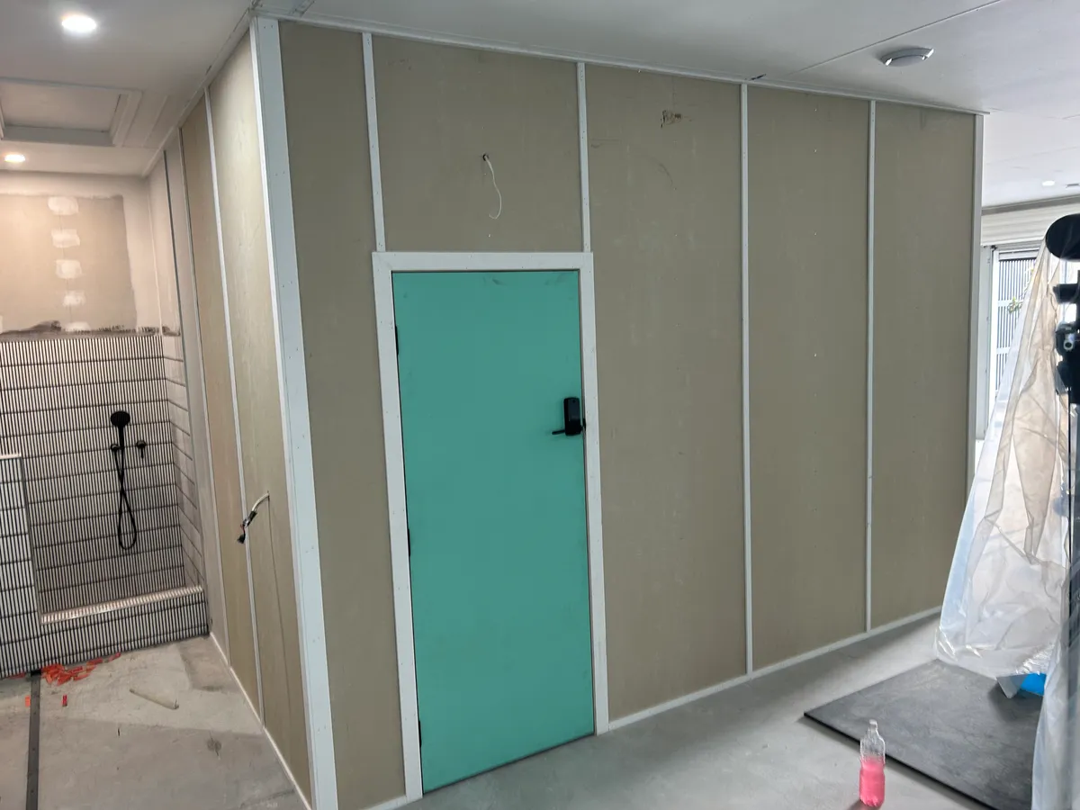 Looking at door